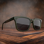 Sunset Black Walnut Transparent Green Sunglasses