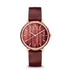 Wine Stained Oak Gold Modern Minimal 36mm