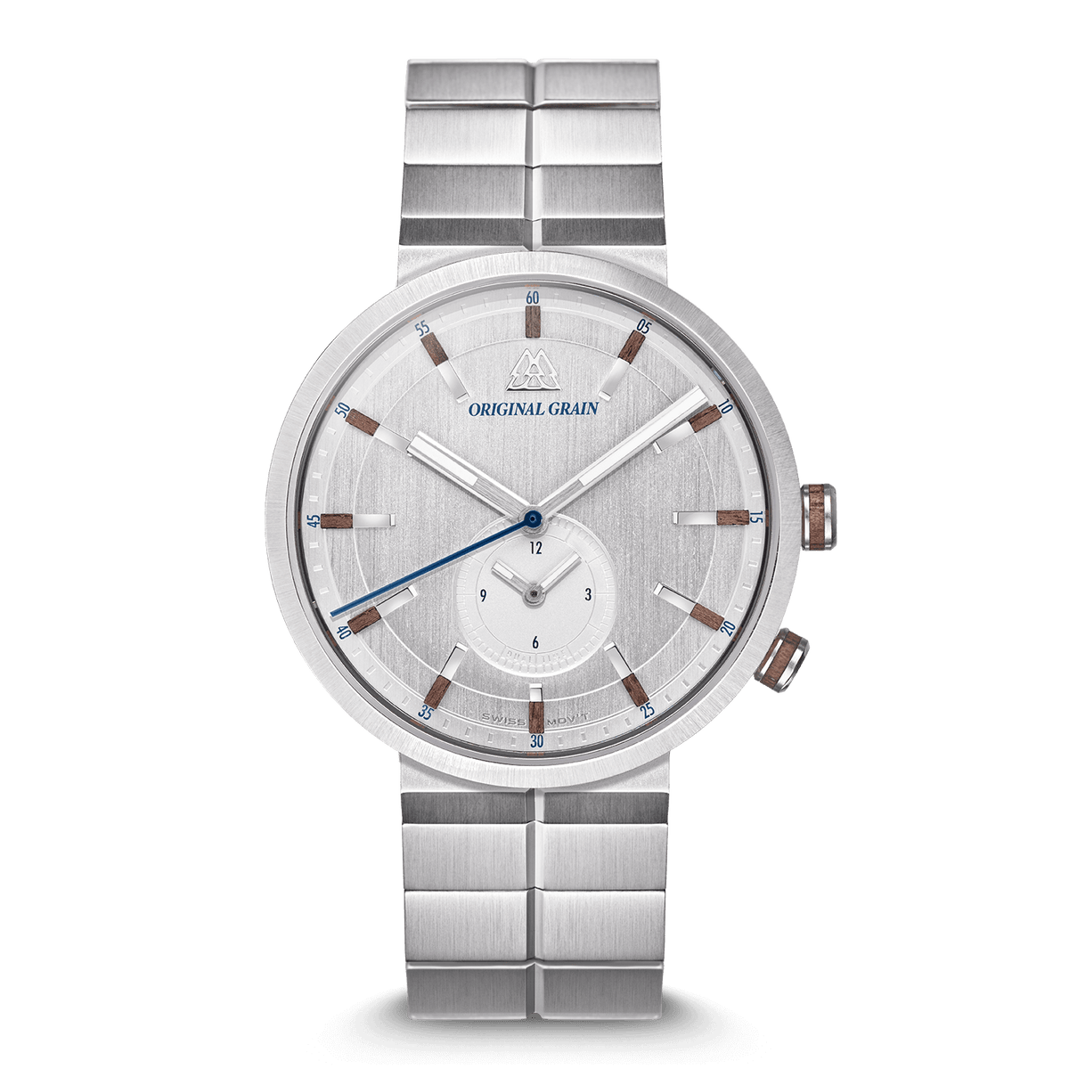Walnut Silver Sport Minmal 43mm